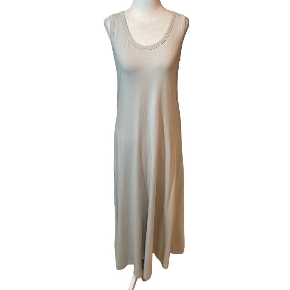 J Jill Pima cotton maxi tank dress, neutral shade of light-mossy grey, XS
